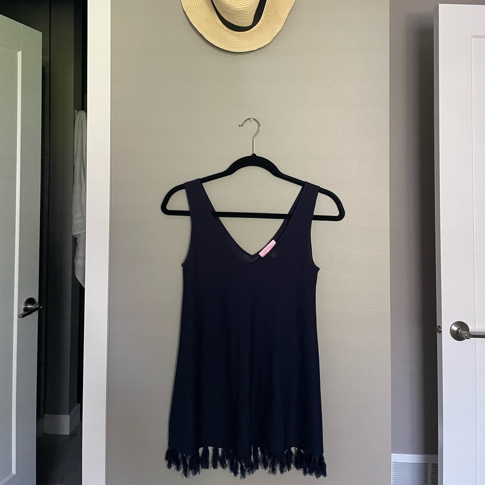 Lily Pulitzer Navy fringe top